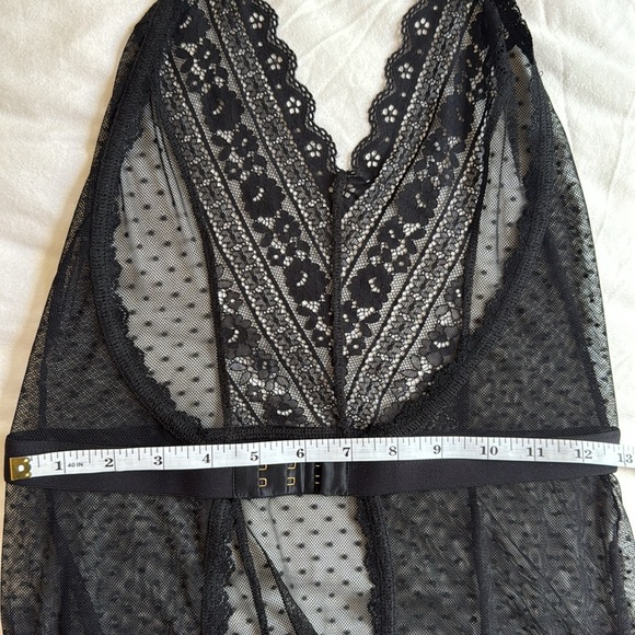 MONIQUE LHUILLIER x HANKY PANKY Rendezvous Black Tulle Sheer Maxi Slip Dress - Picture 9 of 10